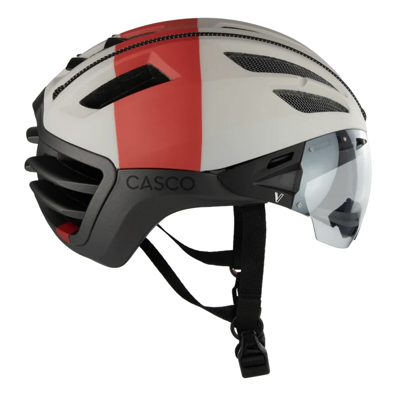 Casco Speedairo Nitro Silk Gray Cream Red