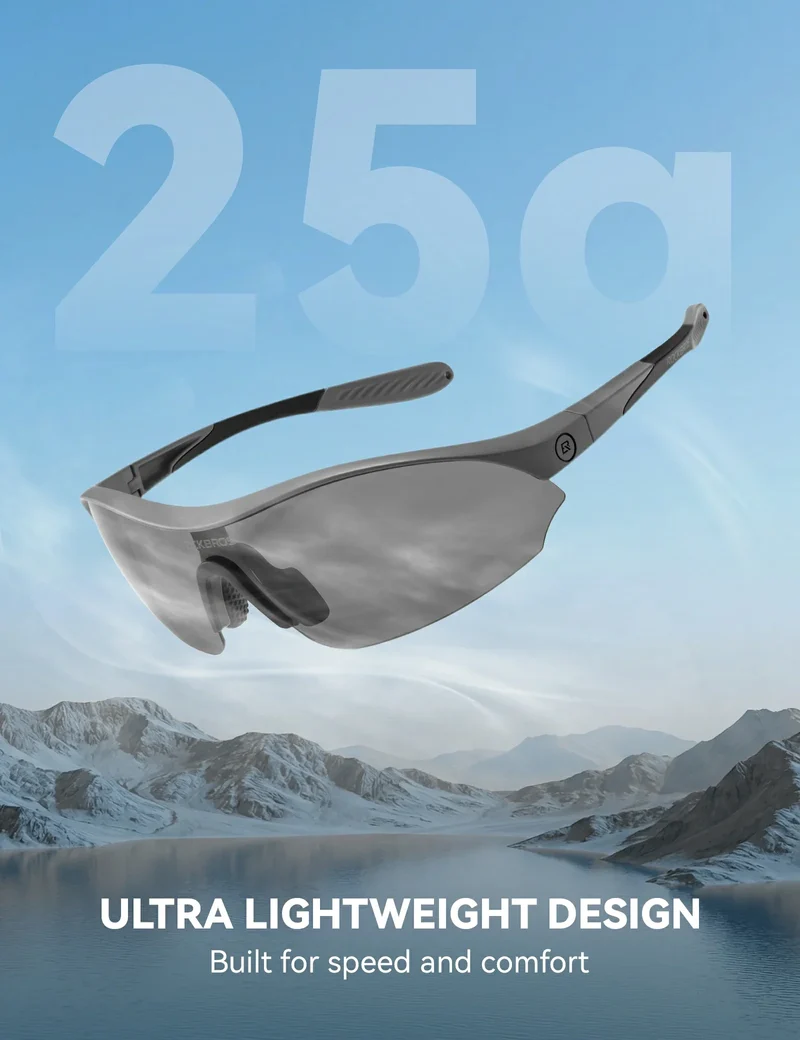 Sport-Radfahrsonnenbrille mit 3 austauschbaren UV400-Gläsern