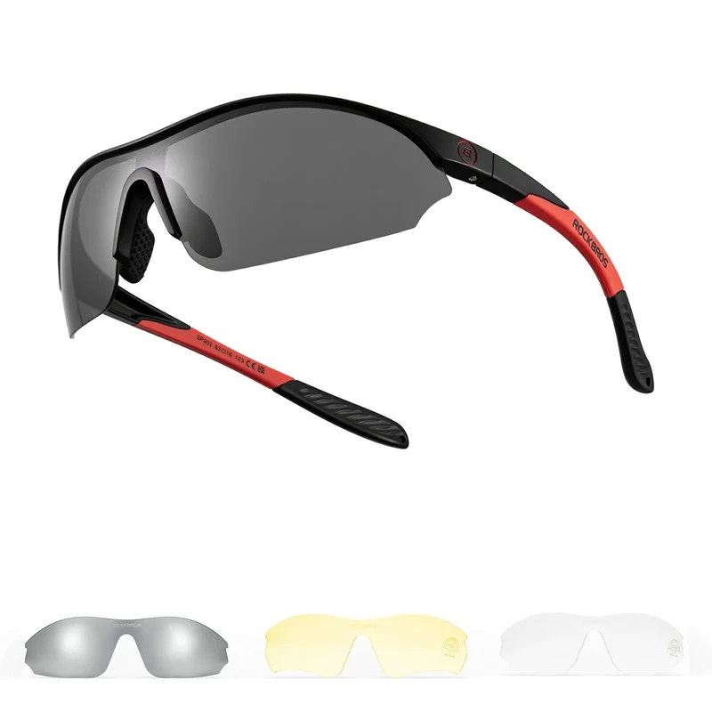 Sport-Radfahrsonnenbrille mit 3 austauschbaren UV400-Gläsern