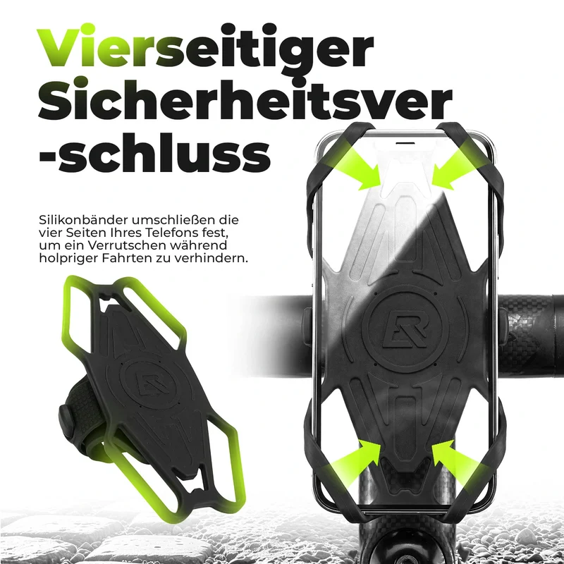 Fahrrad Handyhalterung aus Silikon für 4–7 Zoll Smartphones