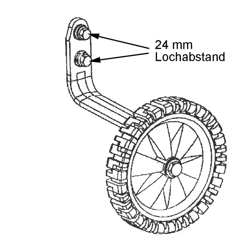 Stützräder universal, 2-Punkt-Befestigung, Paar