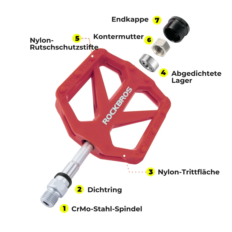 Fahrradpedale aus Nylon mit Reflektoren, rutschfeste Leichte Breite Plattform