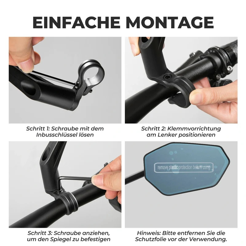 Fahrrad Rückspiegel Fahrradspiegel für Lenker 20–23 mm