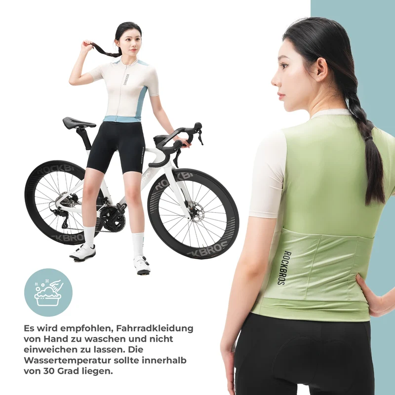 Fahrradtrikot Damen Sommer Kurzarm Atmungsaktiv Radtrikot