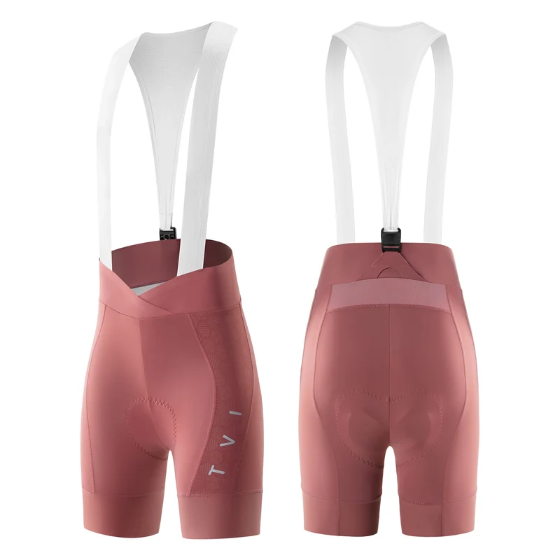 TVI Fahrrad Trägerhose Damen, Kurz Gepolstert Fahrradhose Sommer