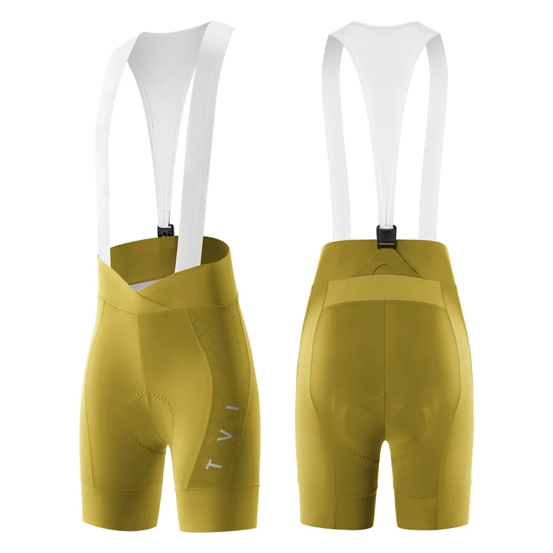 TVI Fahrrad Trägerhose Damen, Kurz Gepolstert Fahrradhose Sommer