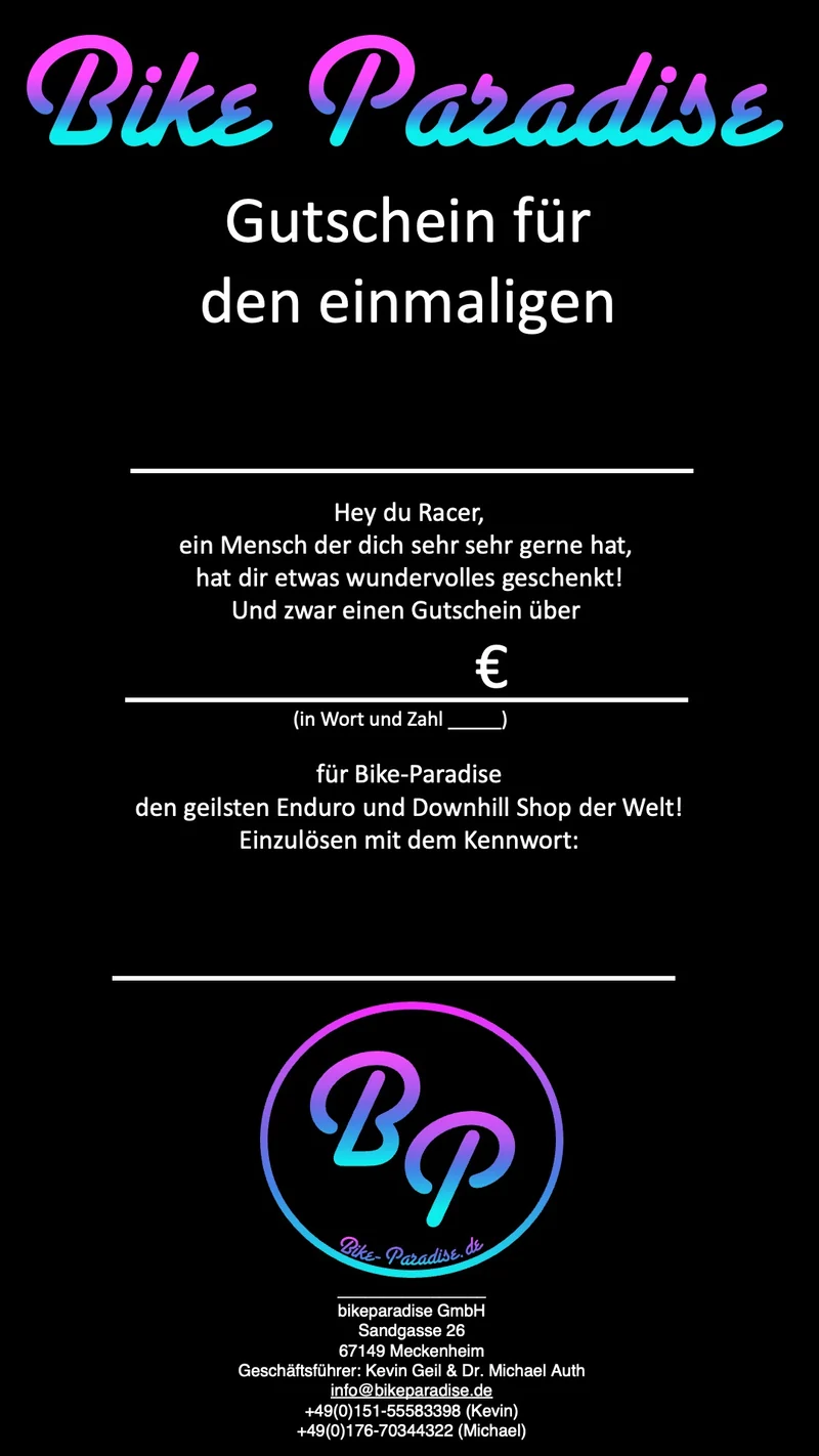 Geschenkgutschein Bike-Paradise
