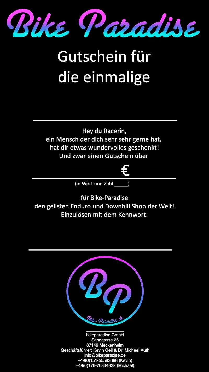 Geschenkgutschein Bike-Paradise
