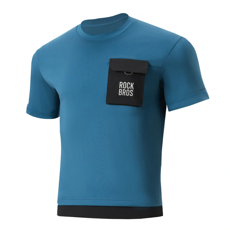 Mountainbike Radtrikot Kurzarm Herren mit Magnet Brusttasche
