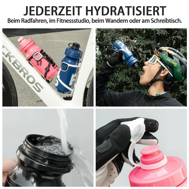 Trinkflasche Auslaufsicher BPA-frei Einhändig, Sportflasche 600ml