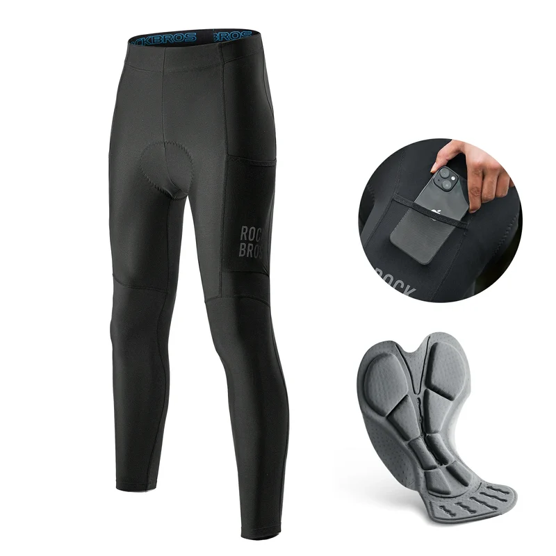 Lang Fahrradhose für Herren Thermo Radlerhose 3D gepolstert
