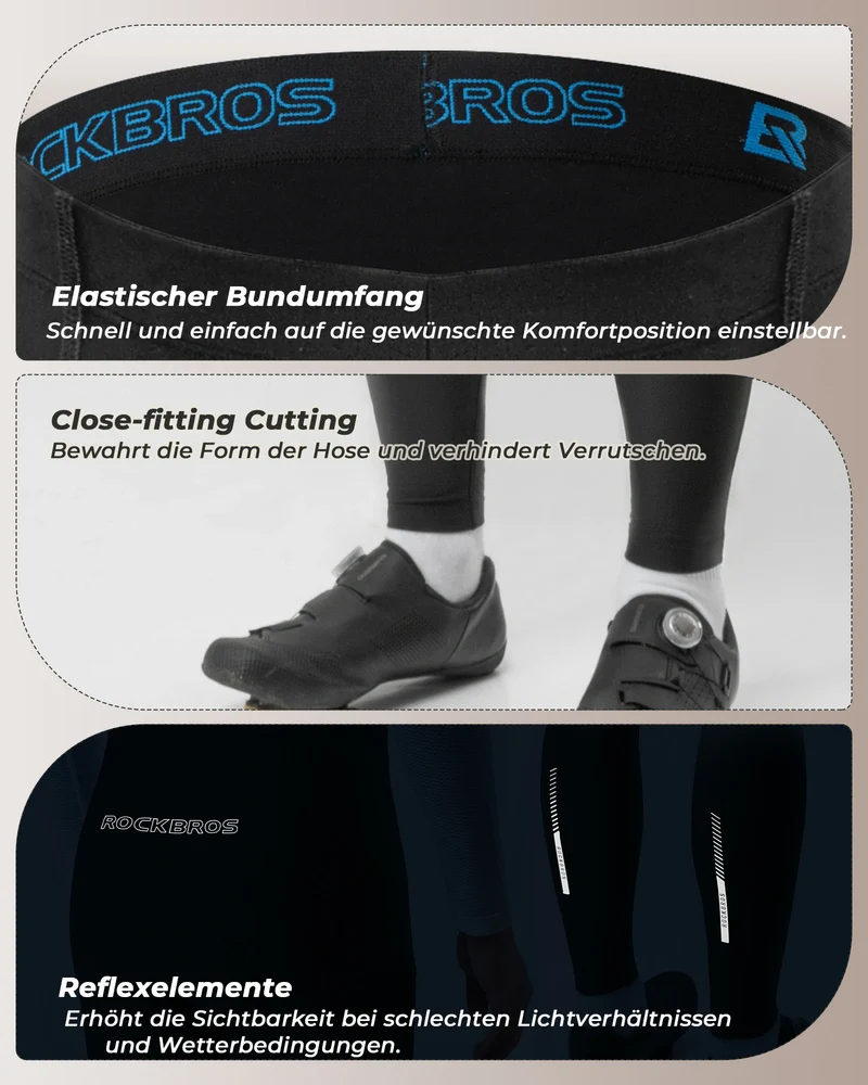 Lang Fahrradhose für Herren Thermo Radlerhose 3D gepolstert