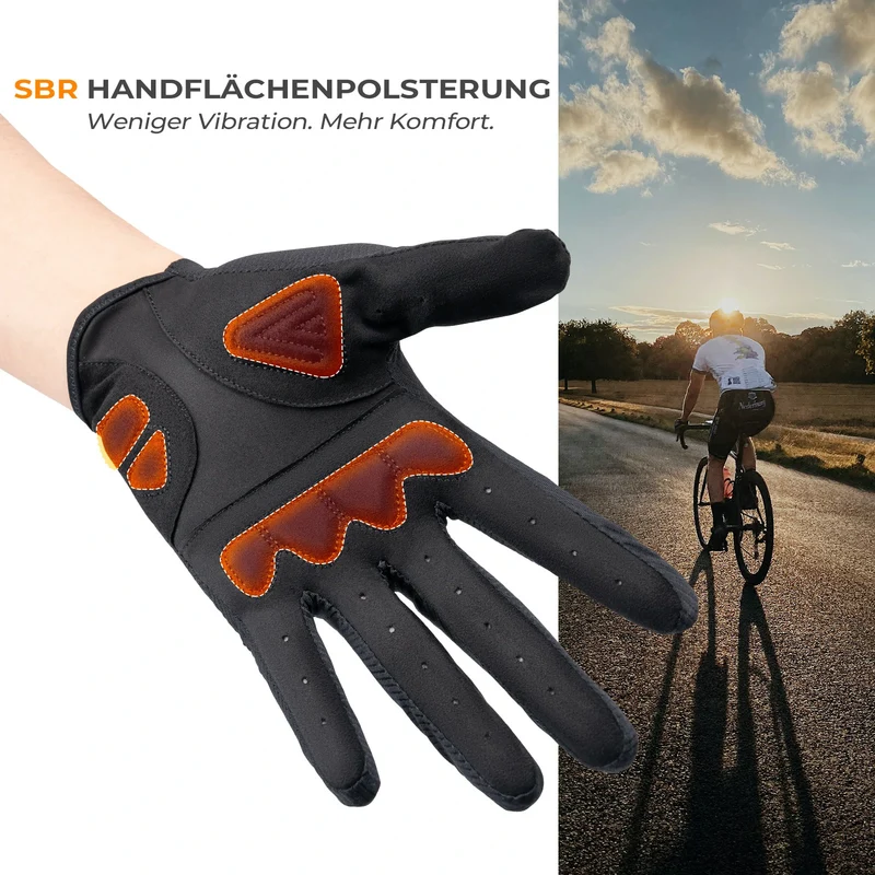 Fahrradhandschuhe, Radhandschuhe mit Touchscreen an Allen Fingern