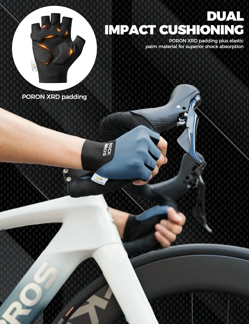Halbfinger Fahrradhandschuhe mit PORON XRD Polster
