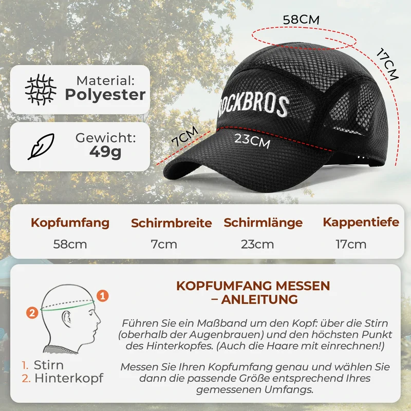 Fahrradkappe trocknend Outdoor Sport Caps UV Schutz Kappe