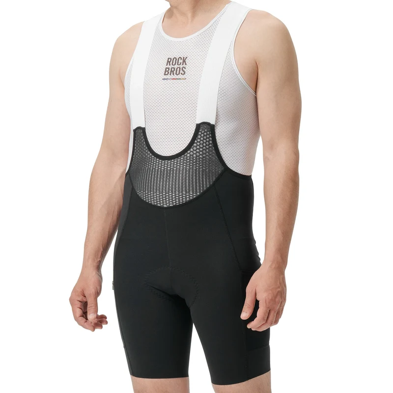 ROAD TO SKY Herren Träger-Radhose gepolstert, Fahrradhose Kurz mit Reflektoren im Sommer