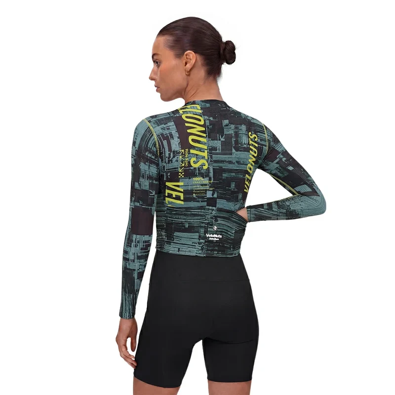 Velonuts Ultra Short Damen Radtrikot Langarm Grün
