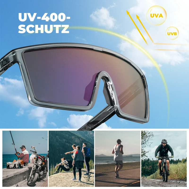 Polarisiert Fahrradbrille, UV400 mit TR90 Rahmen