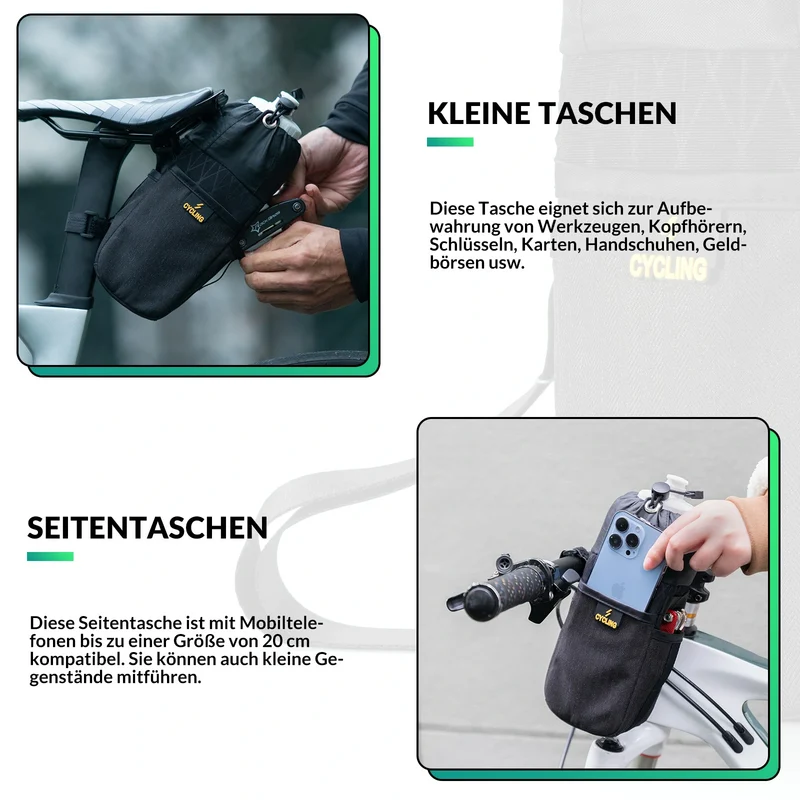 1L Isolier-Feedbag fürs Bikepacking – Trinkflaschenhalter & Provianttasche inkl. Schultergurt