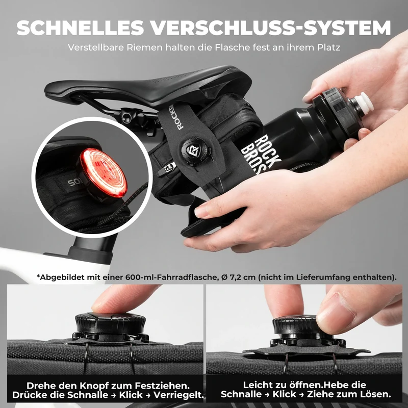 Fahrrad Satteltaschen mit Drehverschluss System, Wasserabweisend und Reißfeste