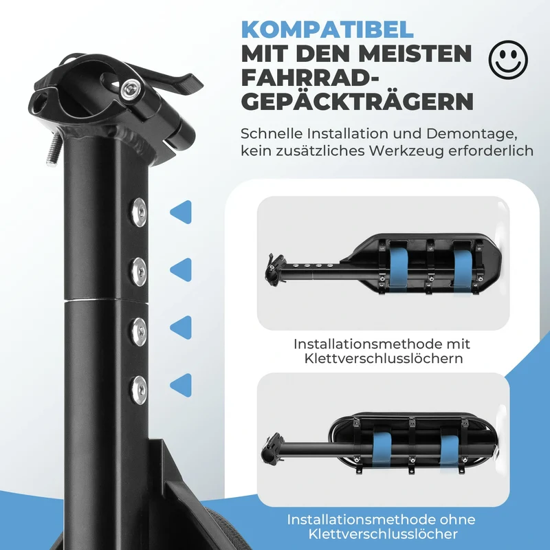 Farradtasche Erweiterbar Gepäckträgertasche bis zu 5L, mit Schwamm kann als Fahrradsattel
