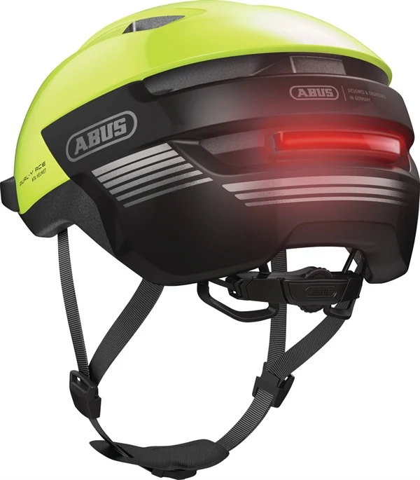 Abus Purl-Y Ace Signal Yellow E-Bike Helm LED