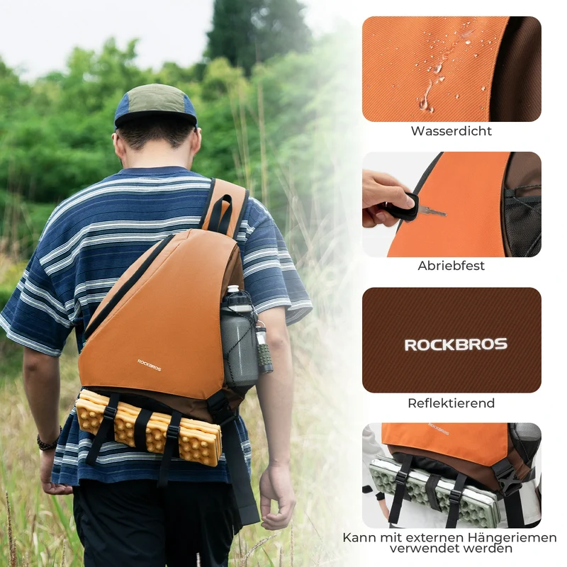 Sling Bag Groß, Sling Rucksack mit Magnetverschluss, Crossbody-Tasche