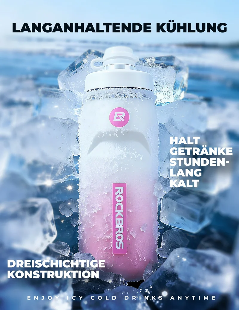 Trinkflasche Fahrrad 620 ml 5 H Kühlenhalten