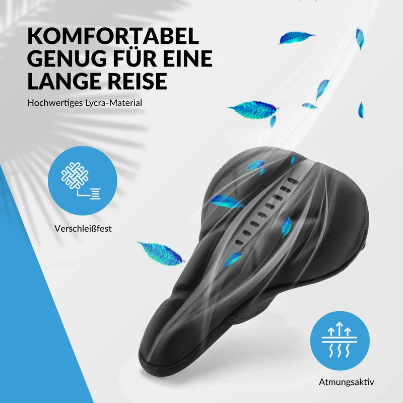 Sattelbezug Fahrrad, weicher Gelüberzug Sattelschutz für Fahrradsitz (26,5 x 18,5 cm)