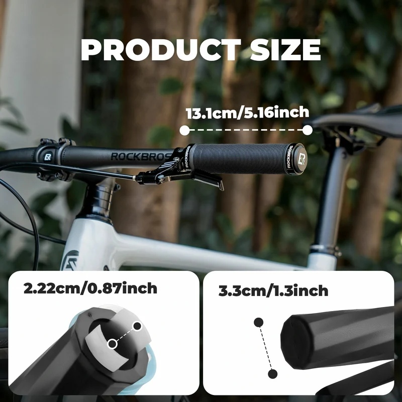 Fahrradgriff 22mm, Fahrrad Griffe mit Einzelnen Aluminium Lock, Anti-Rutsch TPE Gummi Lenkergriffe