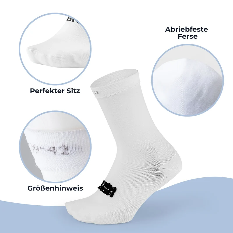 Rennrad Socken, Atmungsaktive Fahrrad Socken mit Verstärkter Ferse & Rutschfestem Schaft 2 Paar