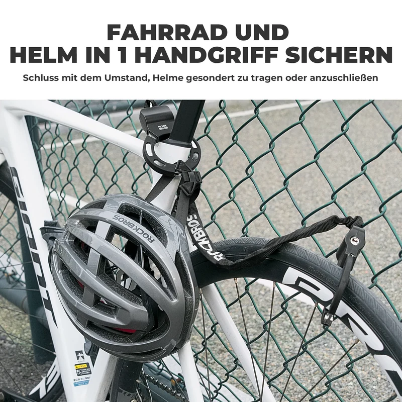 E-Scooter Schloss mit 59,5 cm Stahlkette, Fahrradschloss für Roller & Fahrrad