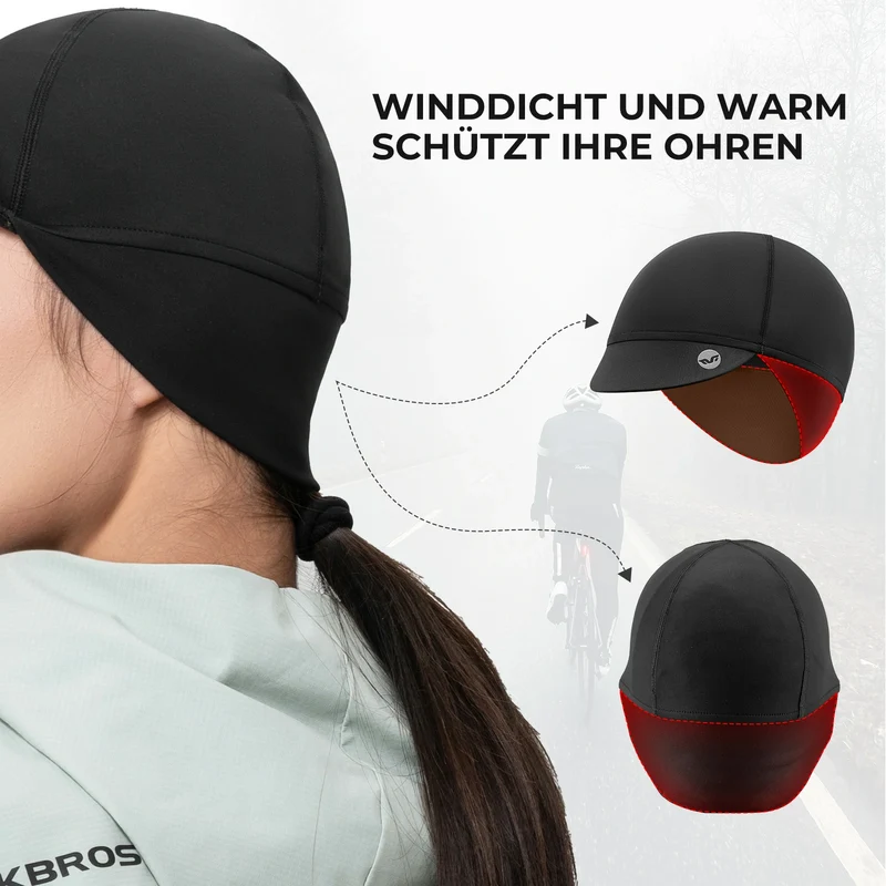 TVI Fahrradmütze Winter mit Ohrenabdeckung Damen