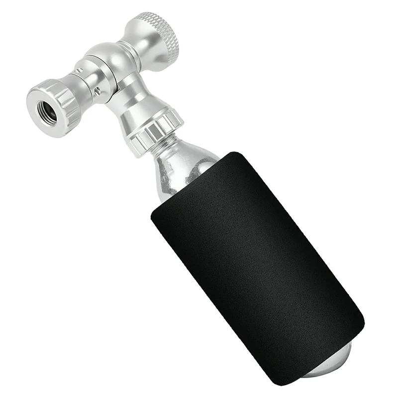 Mini Fahrradpumpe mit CO₂-Adapter - Tragbar, Presta & Schrader Kompatibel, bis 80 PSI