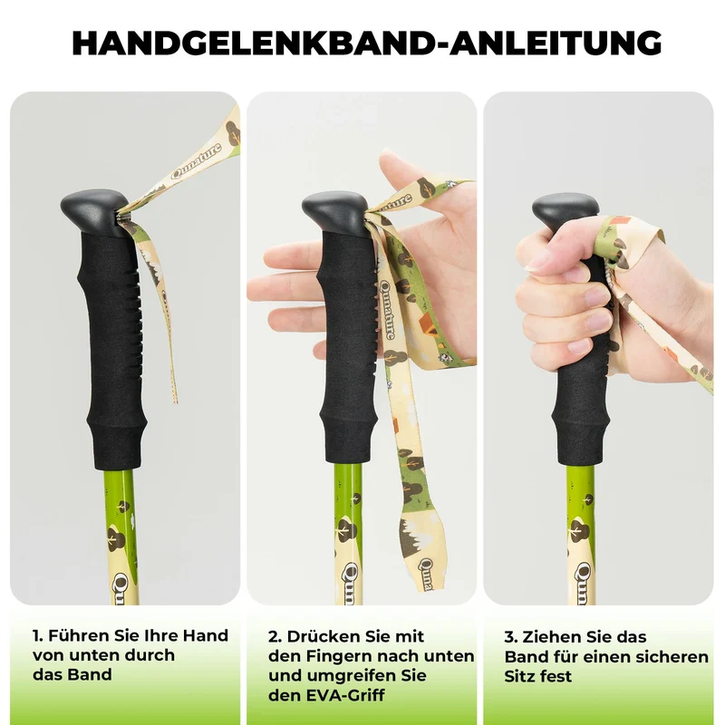 Qunature Wanderstöcke Kinder, 51–100 cm verstellbar Trekkingstöcke, Aluminium 1 Stück