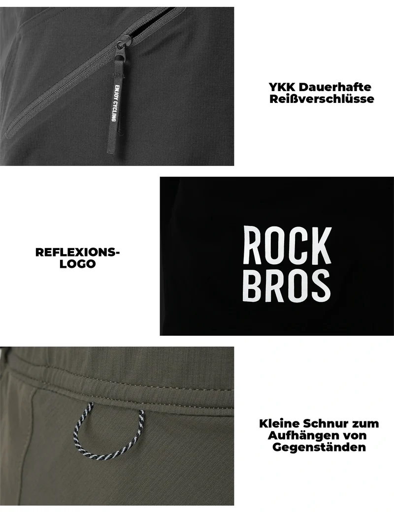 Herren Sport Shorts Fahrradhose - Magnetischer Taillengurt, 4-Taschen-Design