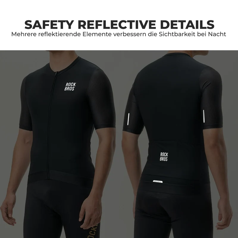 Herren Fahrradtrikot Kurzarm – Atmungsaktiv, Reflektierend