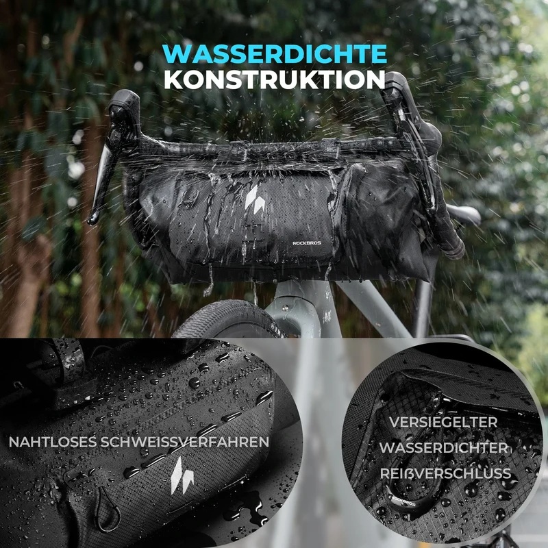 100% Wasserdichtes Fahrradtasche Lenkertasche 8L AS-154 RideMate