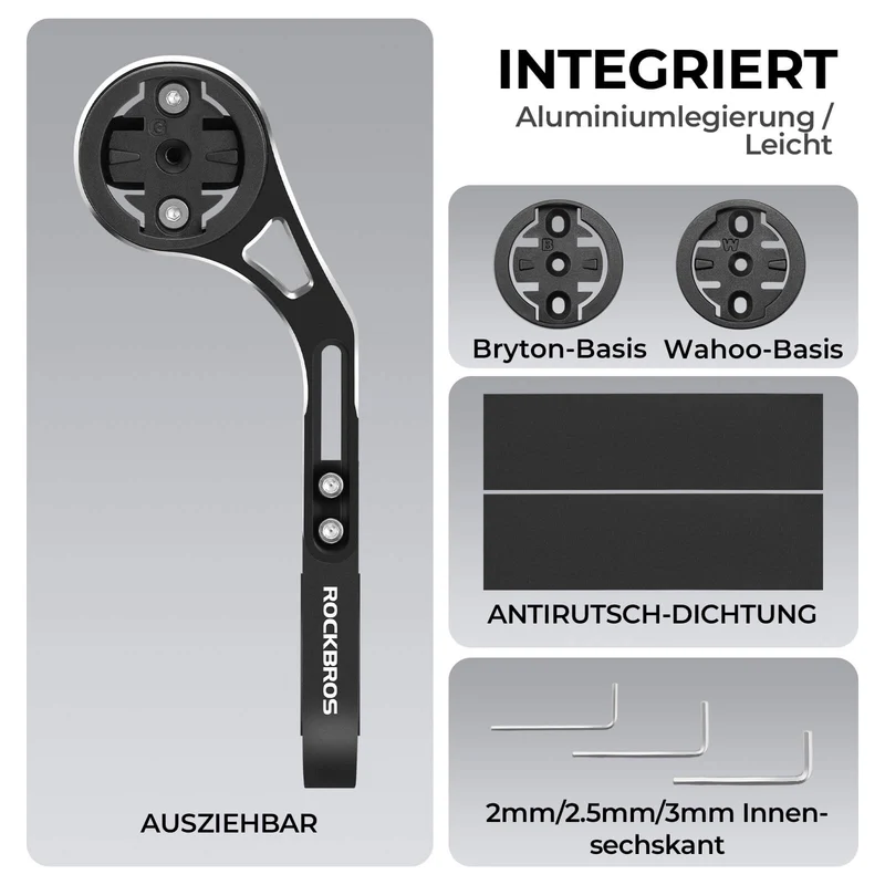 Fahrradcomputer Halterung für Garmin und Bryton GPS für 31,8 mm Lenker