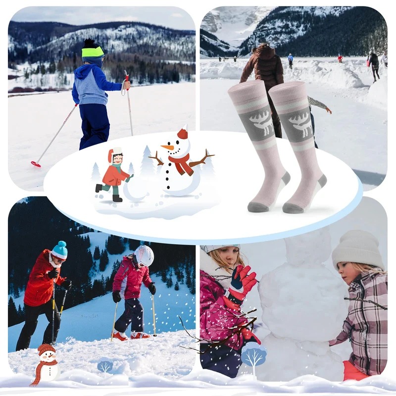 Qunature Jungen Skisocken Kinder Thermosocken