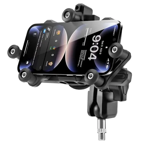 Handyhalterung Motorrad Universal Handyhalter Fahrrad mit Stoßdämpfer für 4.9-7.3 Zoll Smartphone