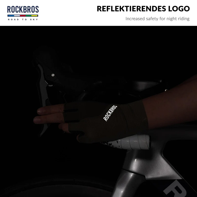 Road To Sky Halbfinger Fahrradhandschuhe Atmungsaktive Reflektierende