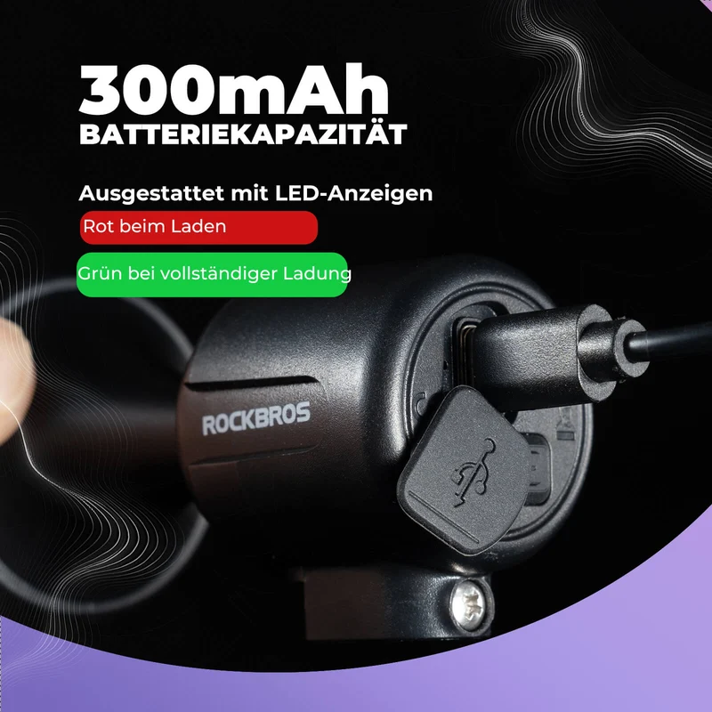 ROCKBROS Fahrradklingel Elektrisch 120dB für 22,2/25,4/31.8 mm Lenker