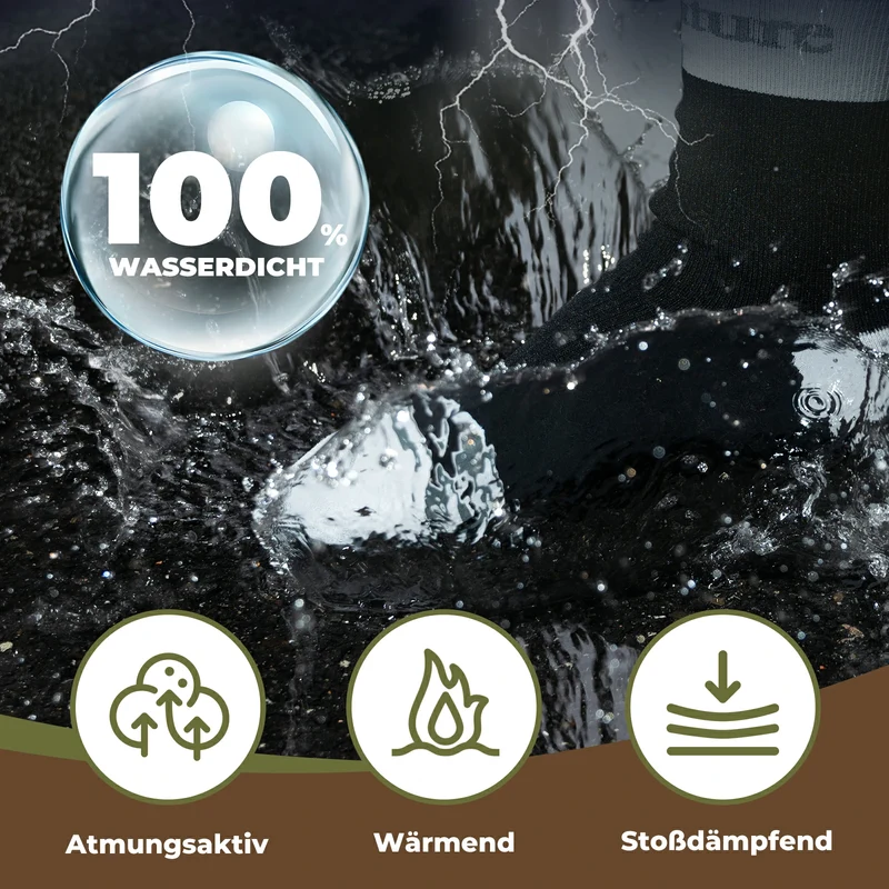 Qunature Wasserdichte Fahrradsocken Atmungsaktiv Unisex