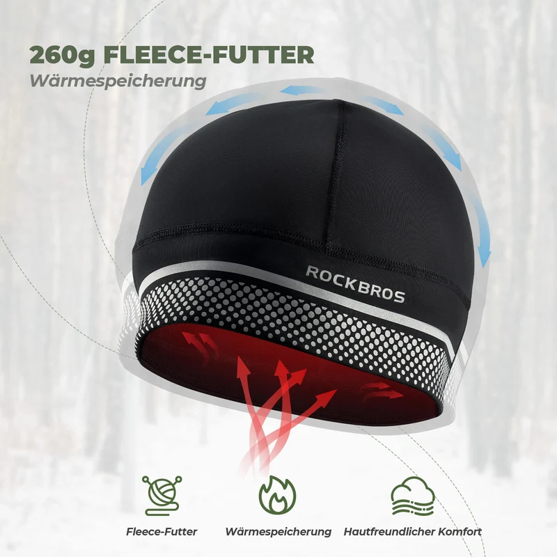 Fahrrad Mütze Fleece Helmmütze Wärmespeicherung