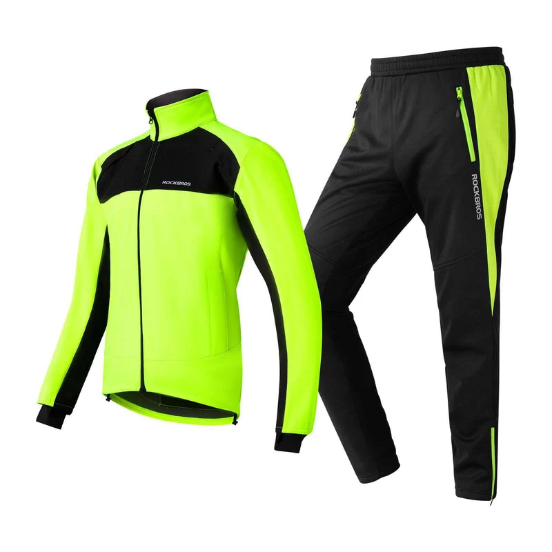 ROCKBROS Winter-Radanzug Jacke & Hose Leuchtendes Grün