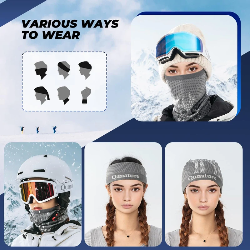 Qunature Multifunktionstuch Schlauchschal Winter Halstuch Winddichter Elastischer