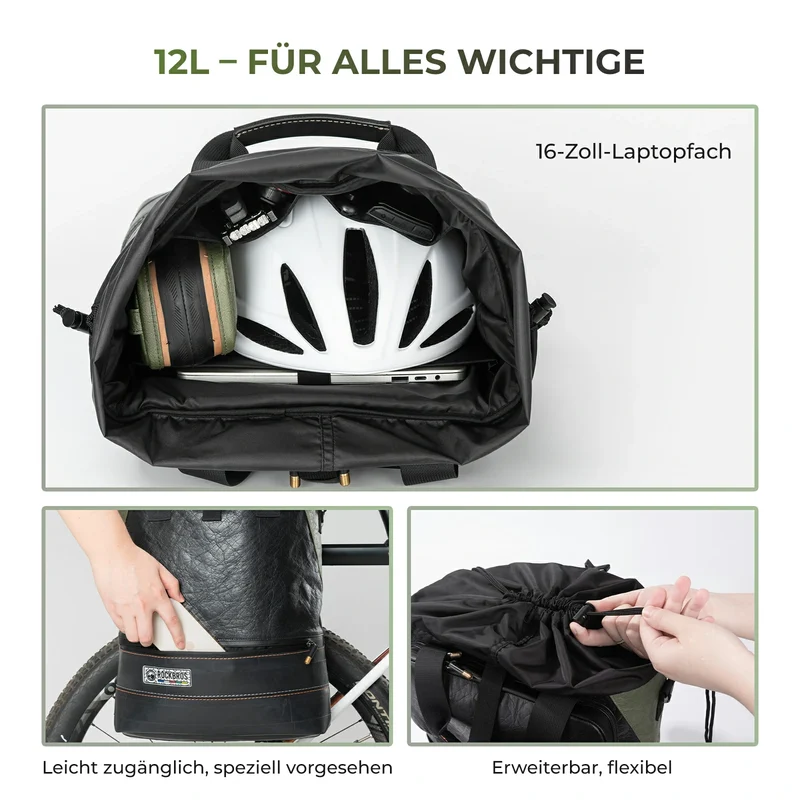 ROAD TO SKY Fahrrad-Gepäckträgertasche 12L
