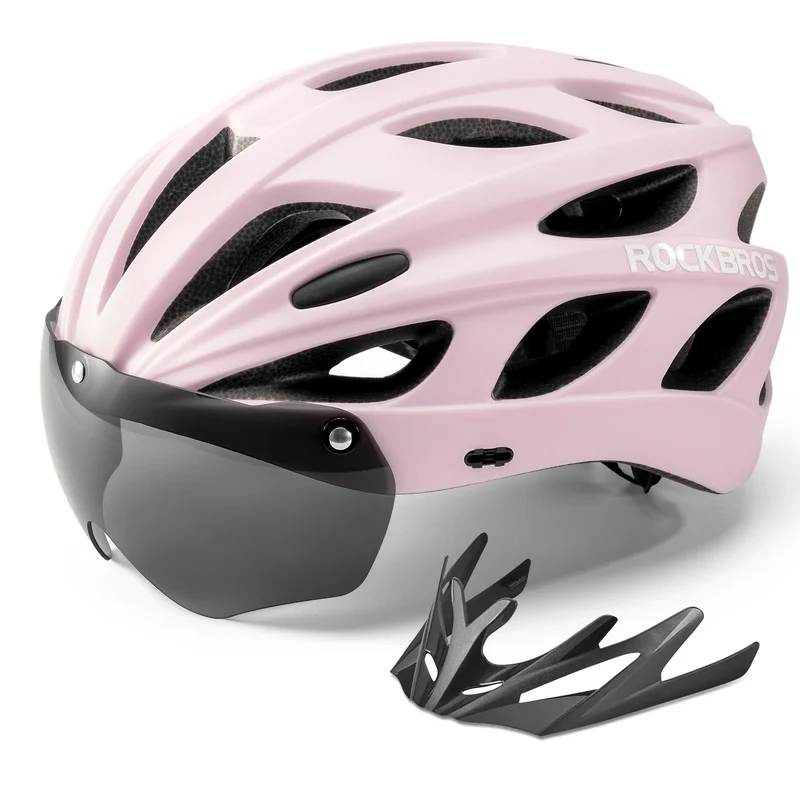 ROCKBROS Kinder Fahrradhelm mit integrierter abnehmbarer Magnetbrillen & Visier