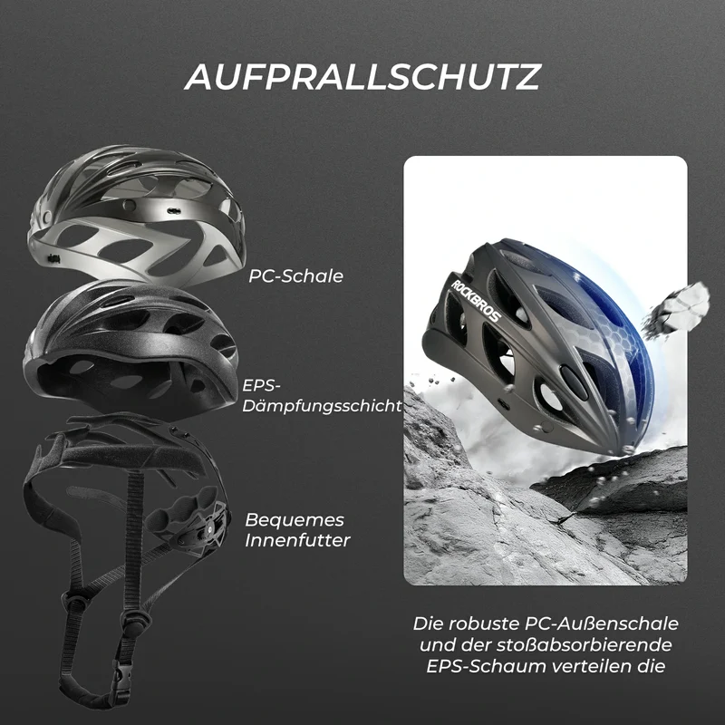 ROCKBROS Kinder Fahrradhelm mit integrierter abnehmbarer Magnetbrillen & Visier